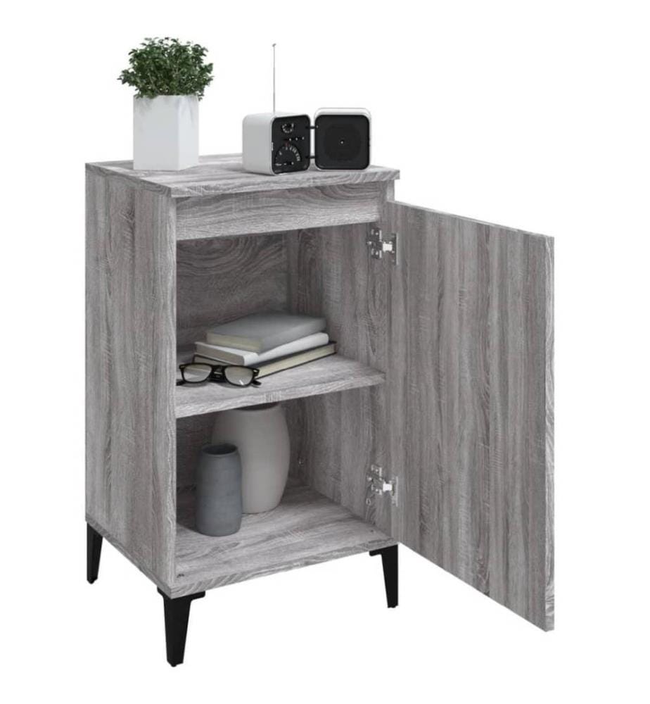 Nachttische 2 Stk. Grau Sonoma 40x35x70 cm Holzwerkstoff