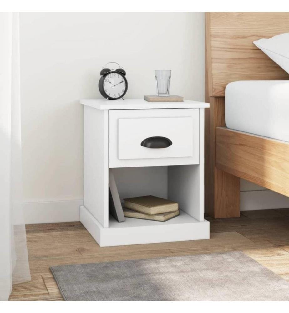 Nachttisch Weiss 39x39x47,5 cm Holzwerkstoff