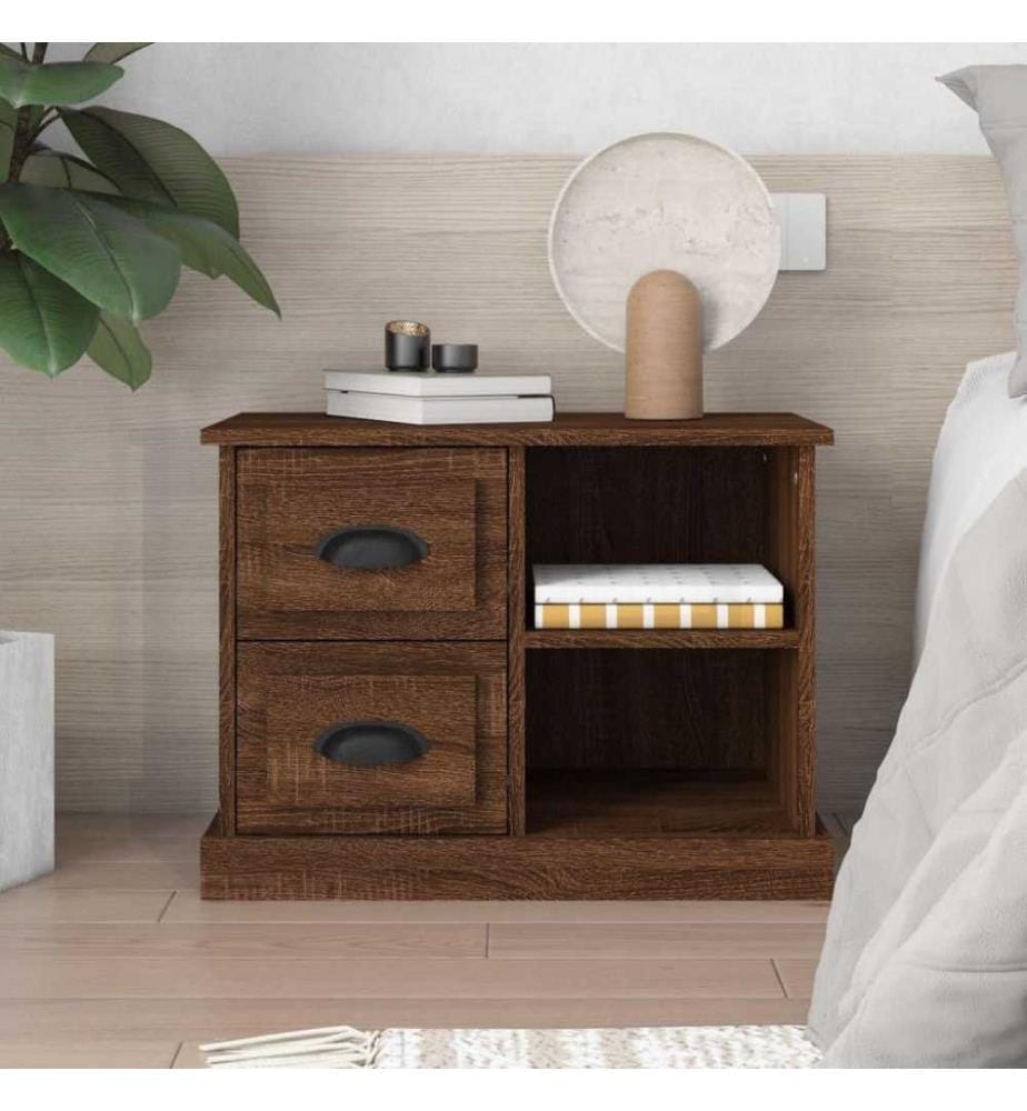 Nachttisch Braun Eichen-Optik 60x35,5x45 cm