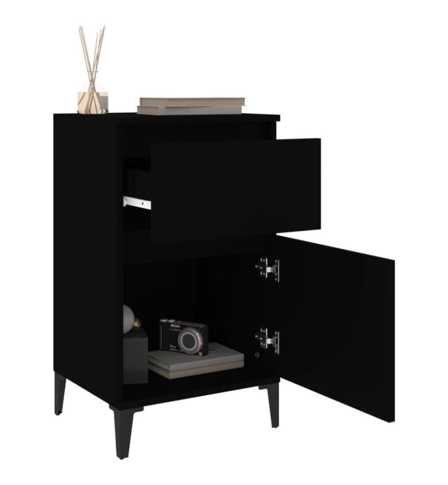 Nachttische 2 Stk. Schwarz 40x35x70 cm