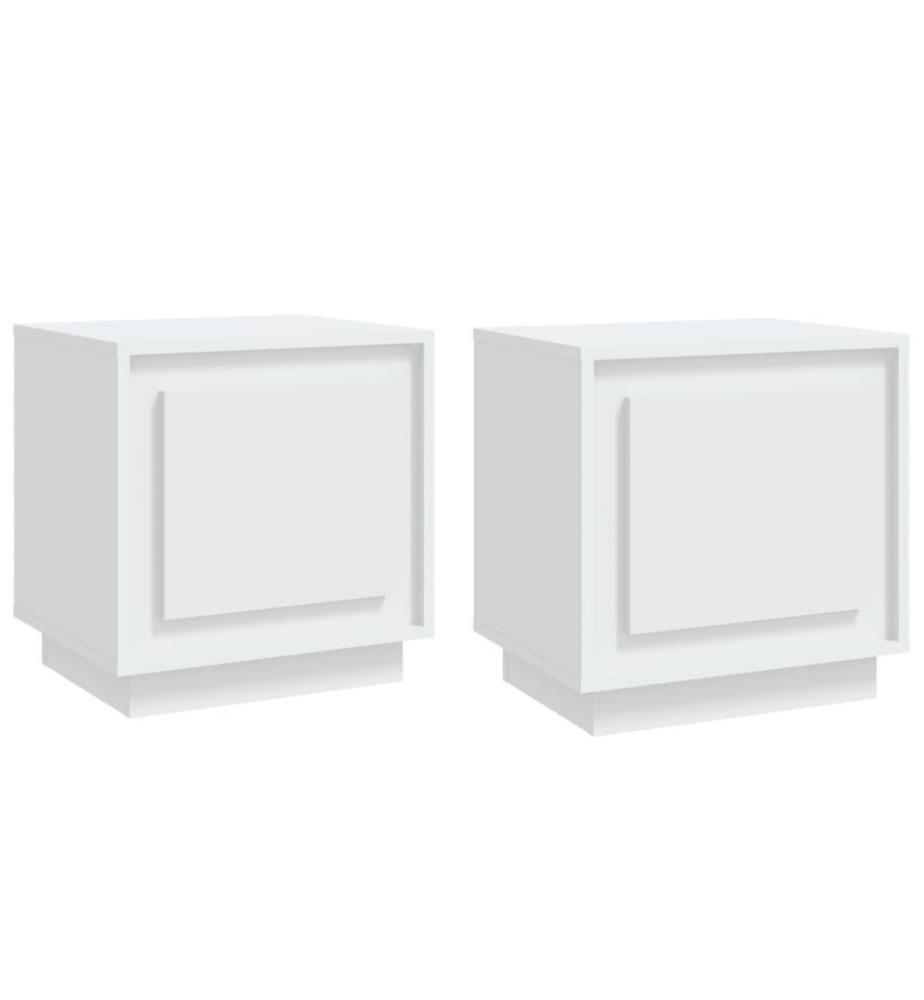 Nachttische 2 Stk. Weiss 44x35x45 cm Holzwerkstoff