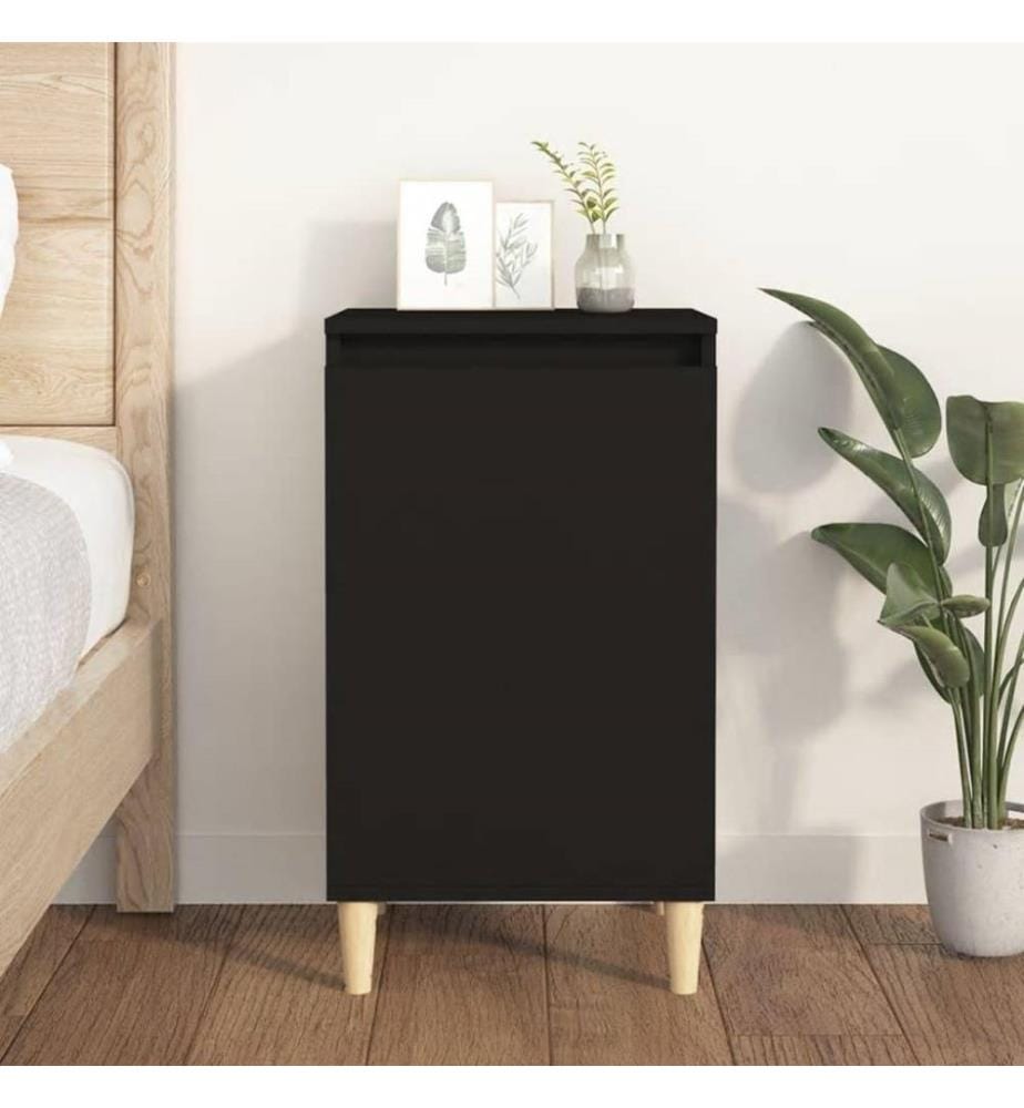Table de chevet noir 40x35x70 cm bois d'ingénierie
