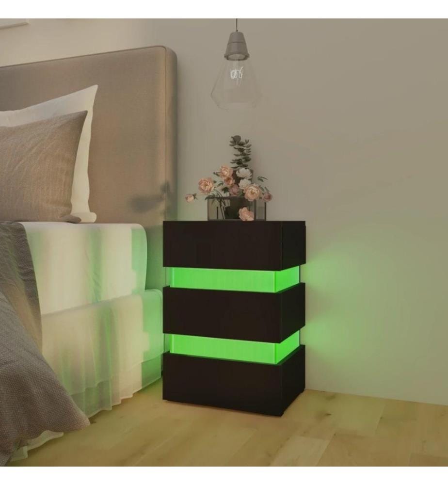 LED-Nachttisch Schwarz 45x35x67 cm Holzwerkstoff