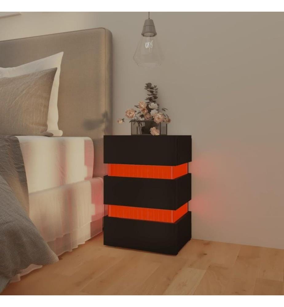 LED-Nachttisch Schwarz 45x35x67 cm Holzwerkstoff