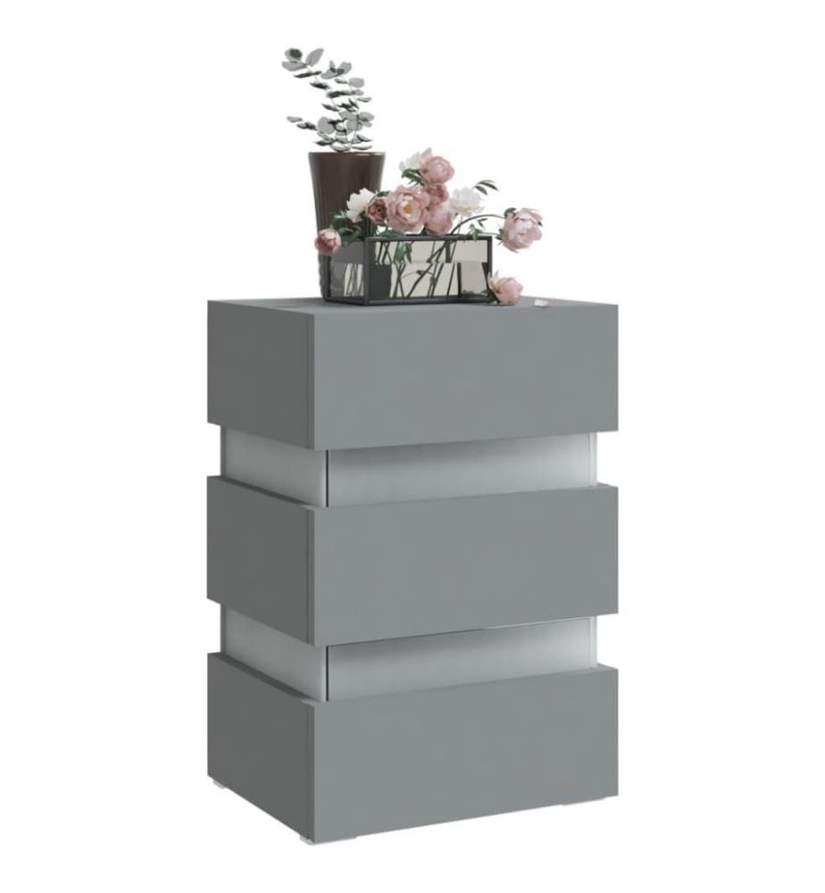 LED-Nachttisch Grau 45x35x67 cm Holzwerkstoff