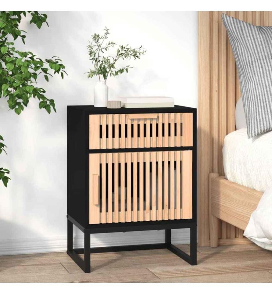 Nachttische 2 Stk. Schwarz 40x30x55,5 cm Holzwerkstoff & Eisen