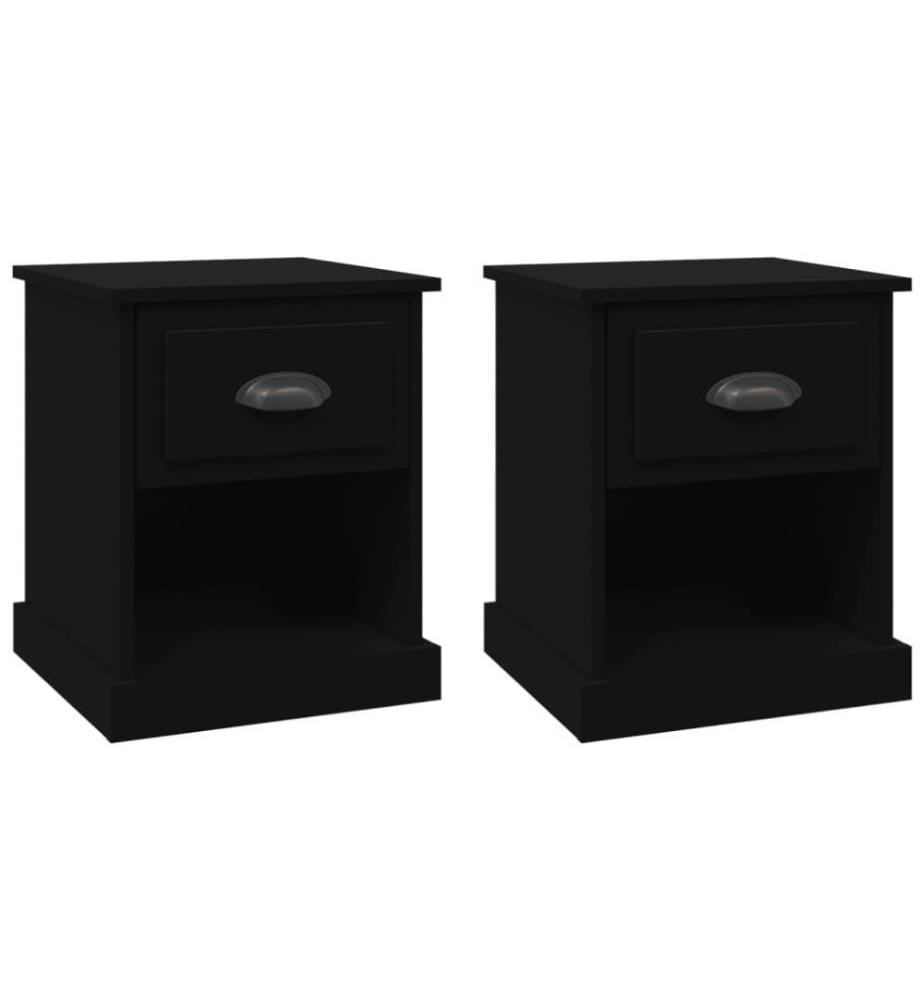 Nachttische 2 Stk. Schwarz 39x39x47,5 cm Holzwerkstoff