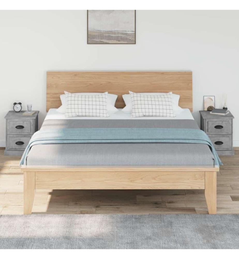 Nachttische 2 Stk. Betongrau 39x39x47,5 cm Holzwerkstoff