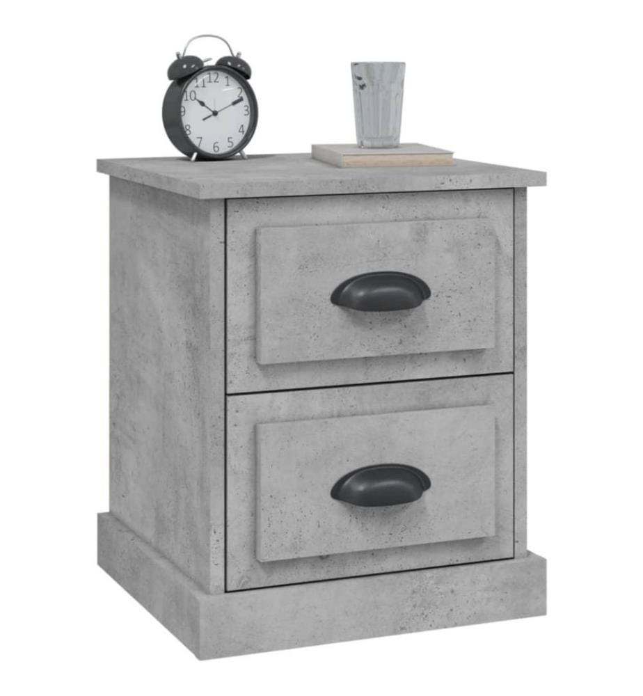 Nachttische 2 Stk. Betongrau 39x39x47,5 cm Holzwerkstoff