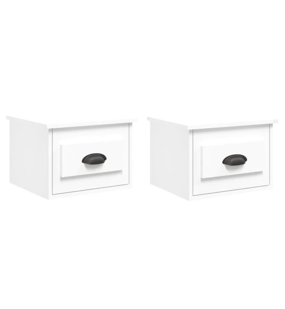 Wand-Nachttische 2 Stk. Weiss 41,5x36x28 cm