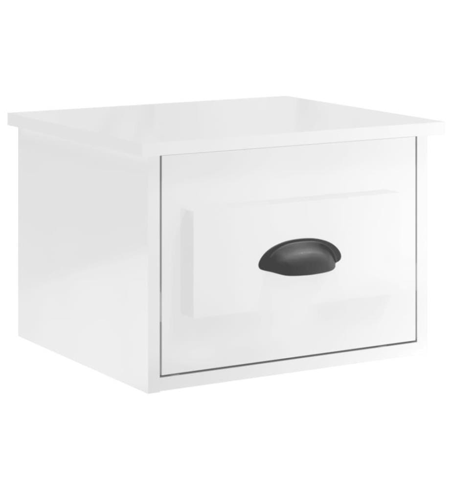 Wand-Nachttisch Hochglanz-Weiss 41,5x36x28 cm