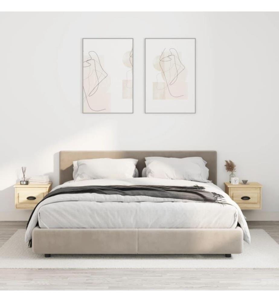 Tables de chevet murales 2 pcs chêne sonoma 41,5x36x28 cm