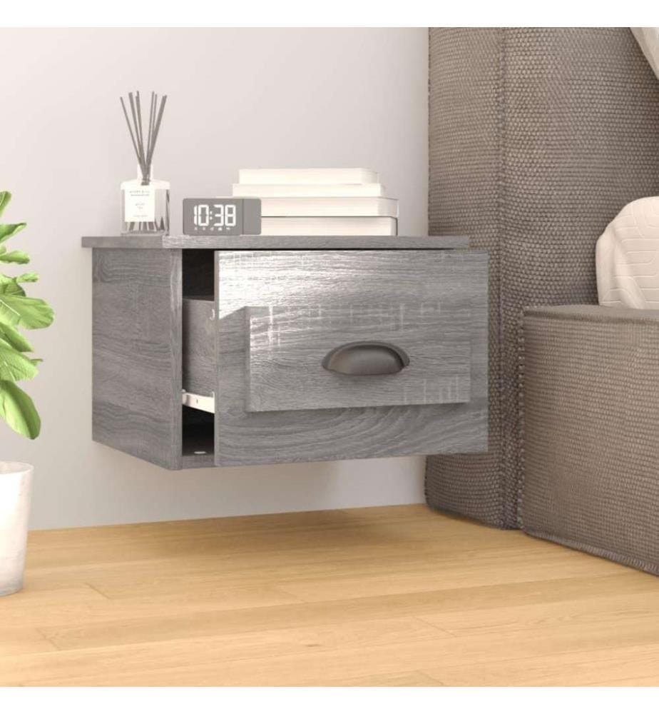 Wand-Nachttische 2 Stk. Grau Sonoma 41,5x36x28 cm