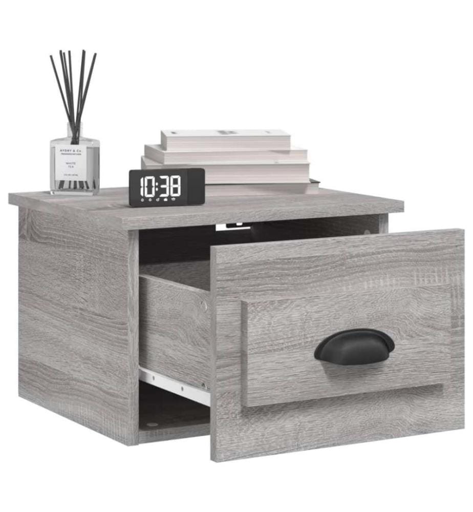 Wand-Nachttische 2 Stk. Grau Sonoma 41,5x36x28 cm