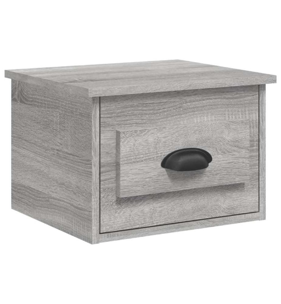 Wand-Nachttische 2 Stk. Grau Sonoma 41,5x36x28 cm