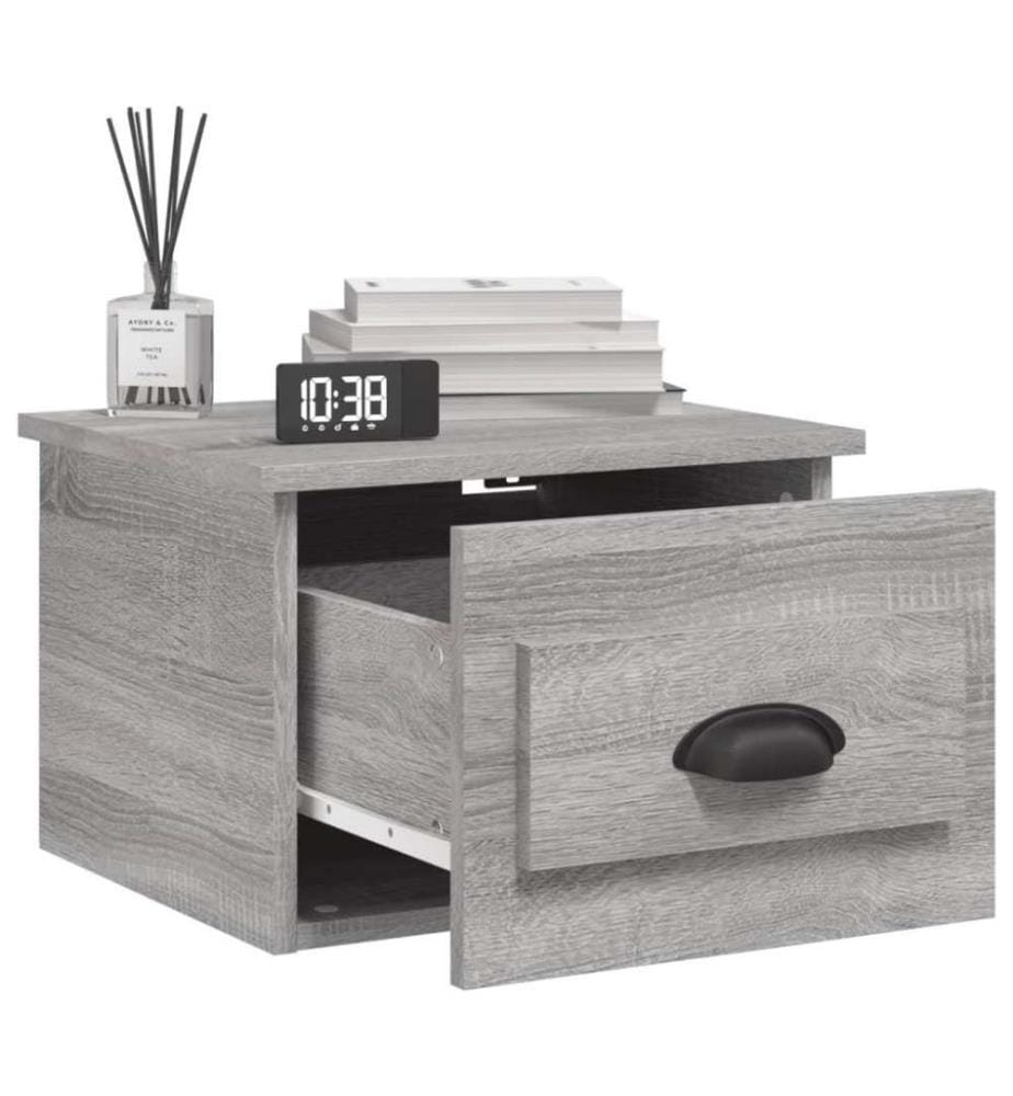 Wand-Nachttisch Grau Sonoma 41,5x36x28 cm