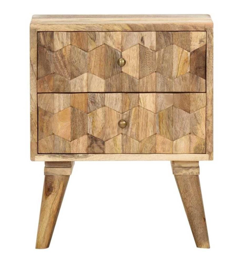 Nachttisch 40 x 30 x 50 cm Mango Massivholz