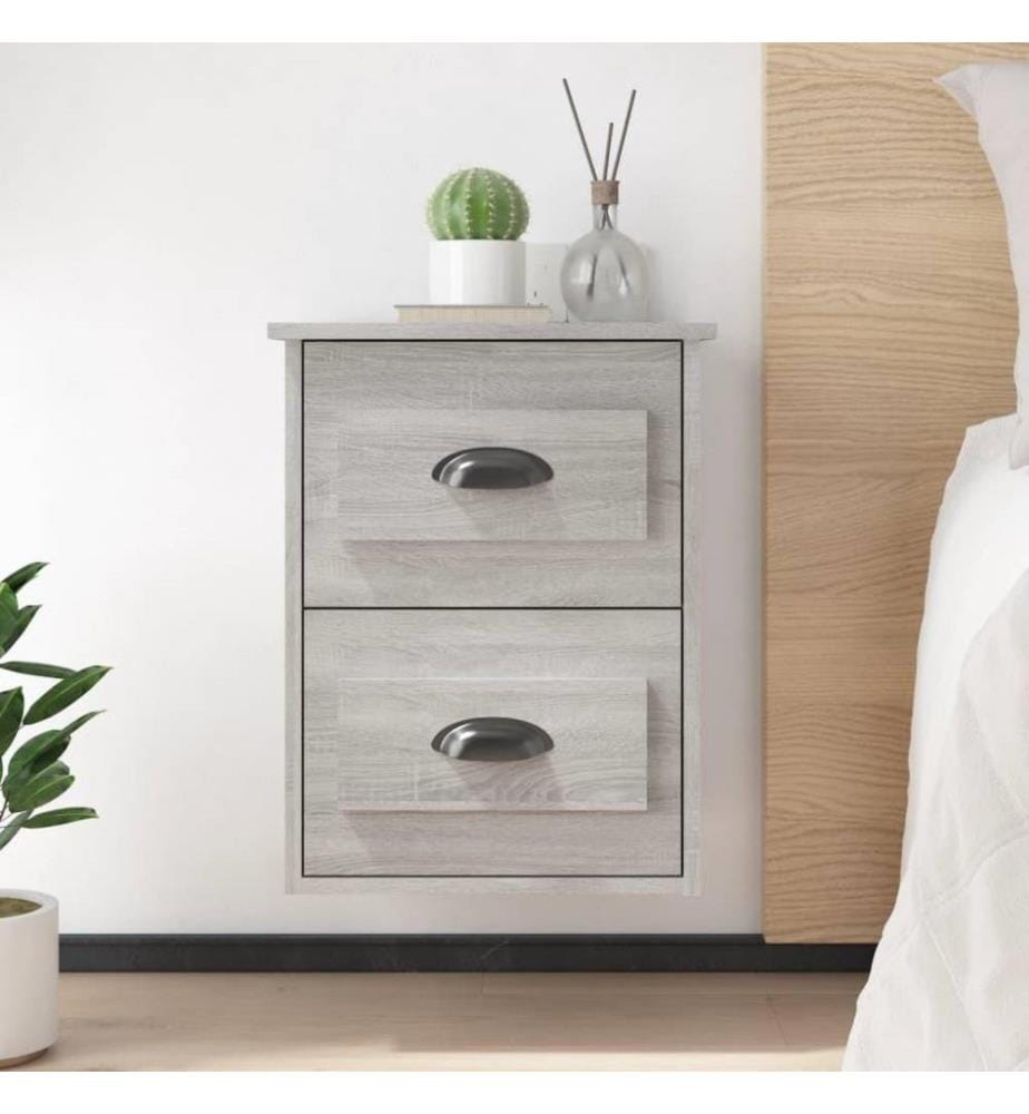 Table de chevet murale sonoma gris 41,5x36x53 cm
