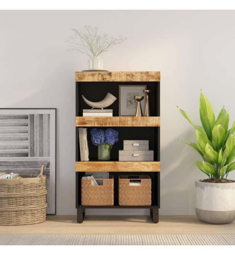 Beistellschrank 60x33x107 cm Massivholz Mango