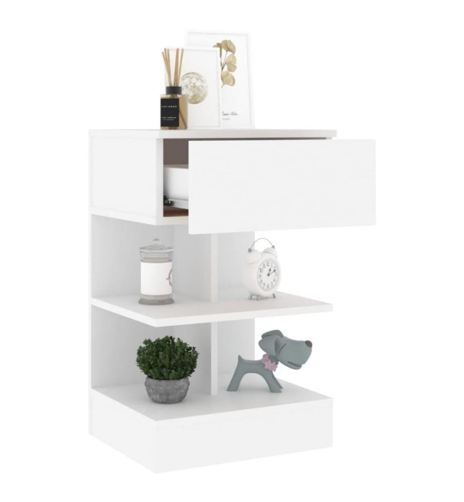 Nachttisch Weiss 40x35x65 cm Holzwerkstoff