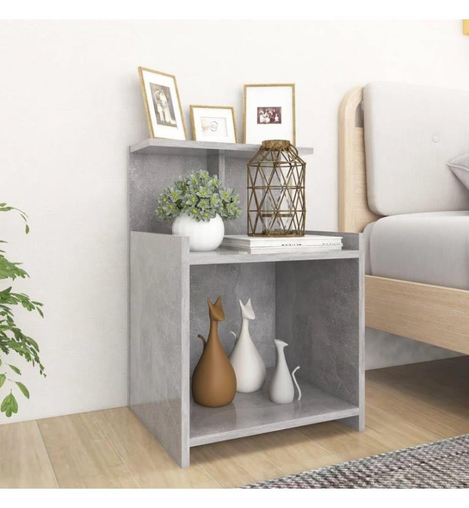 Nachttische 2 Stk. Betongrau 40x35x60 cm Holzwerkstoff
