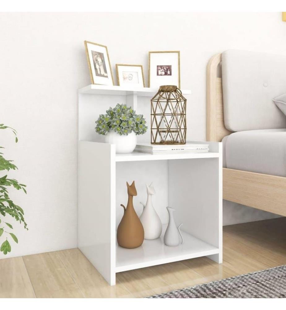 Nachttische 2 Stk. Weiss 40x35x60 cm Holzwerkstoff