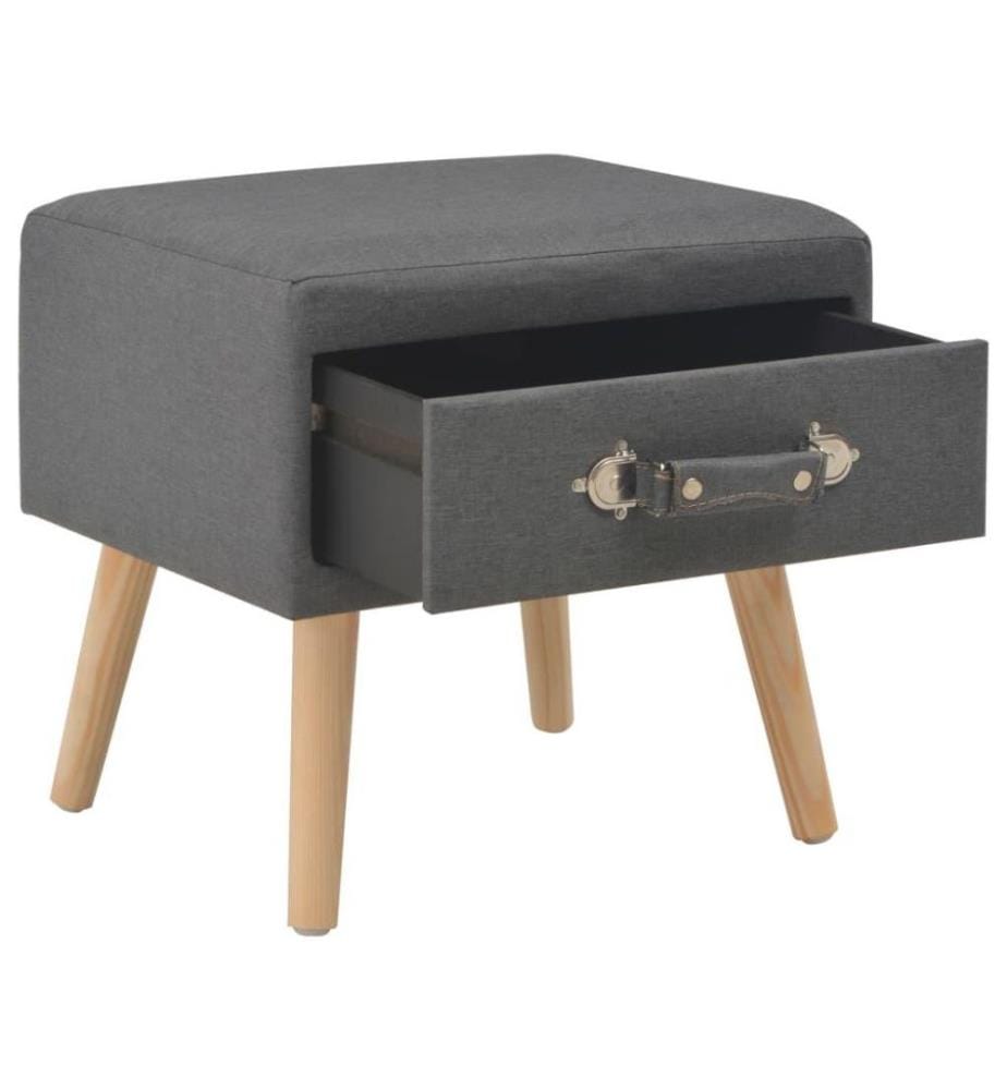 Nachttische 2 Stk. Dunkelgrau 40 x 35 x 40 cm Stoff