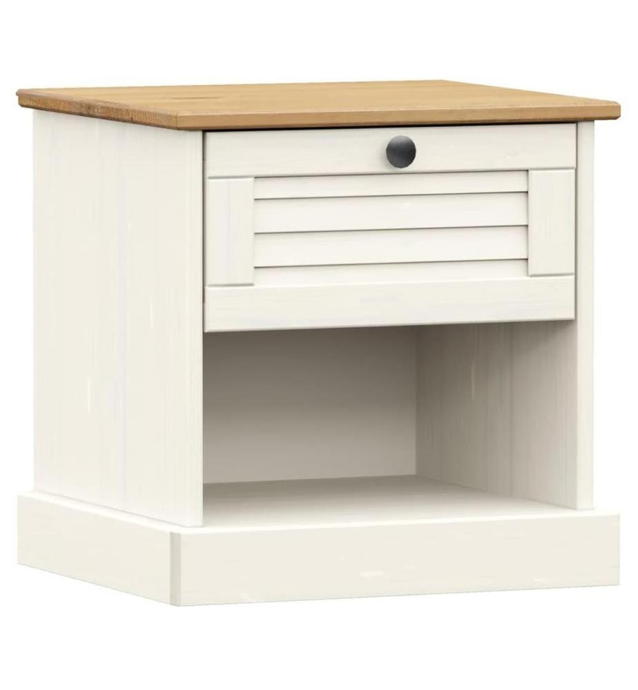 Nachttisch VIGO Weiss 42x35x40 cm Massivholz Kiefer
