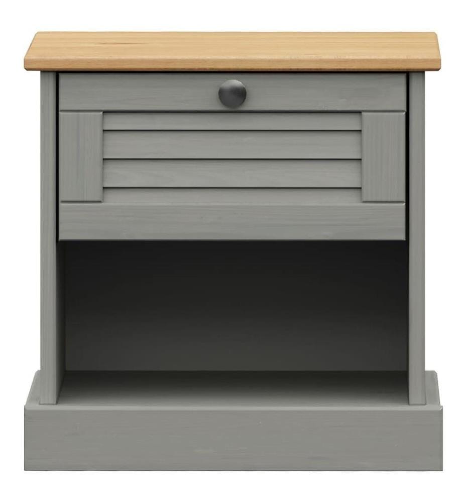 Nachttisch VIGO Grau 42x35x40 cm Massivholz Kiefer
