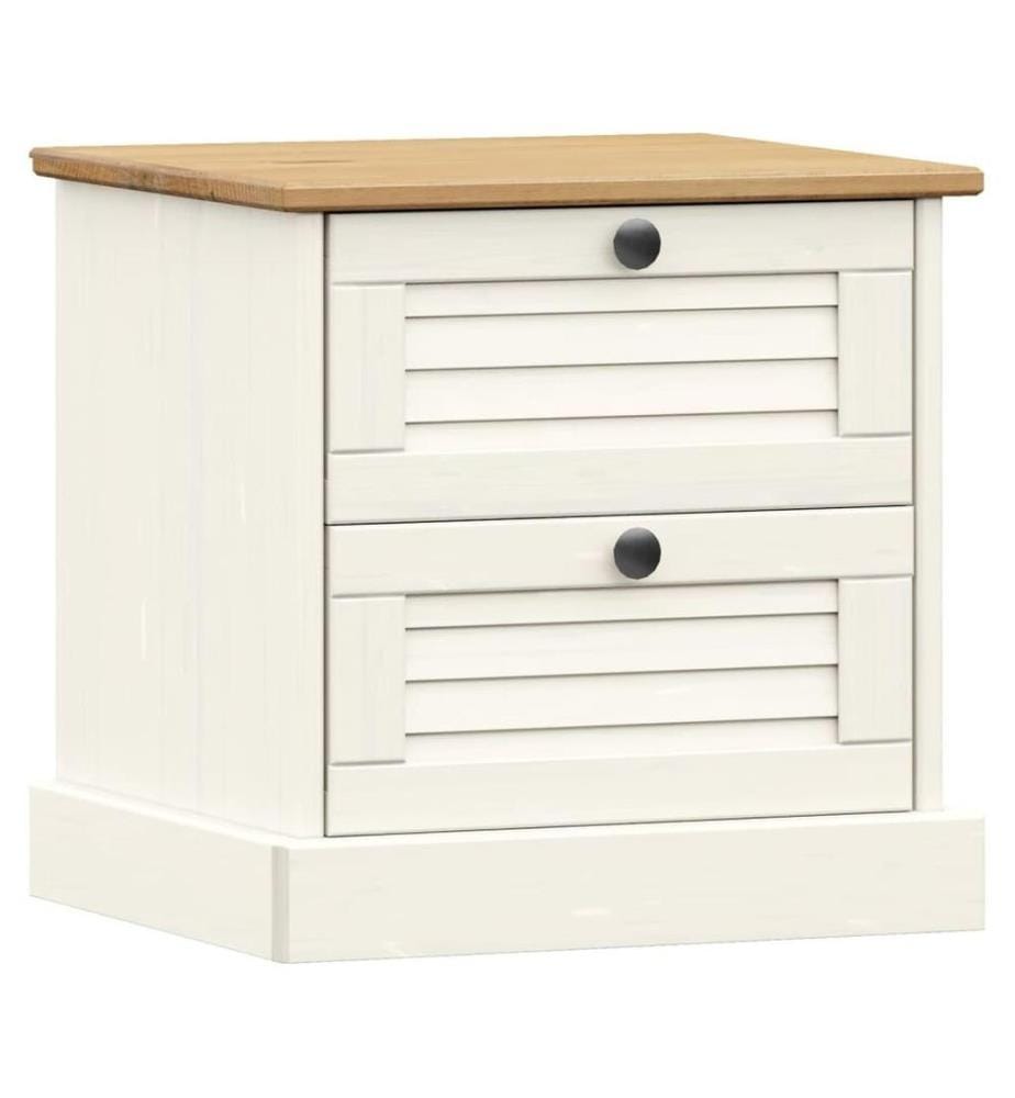 Nachttisch VIGO Weiss 42x35x40 cm Massivholz Kiefer