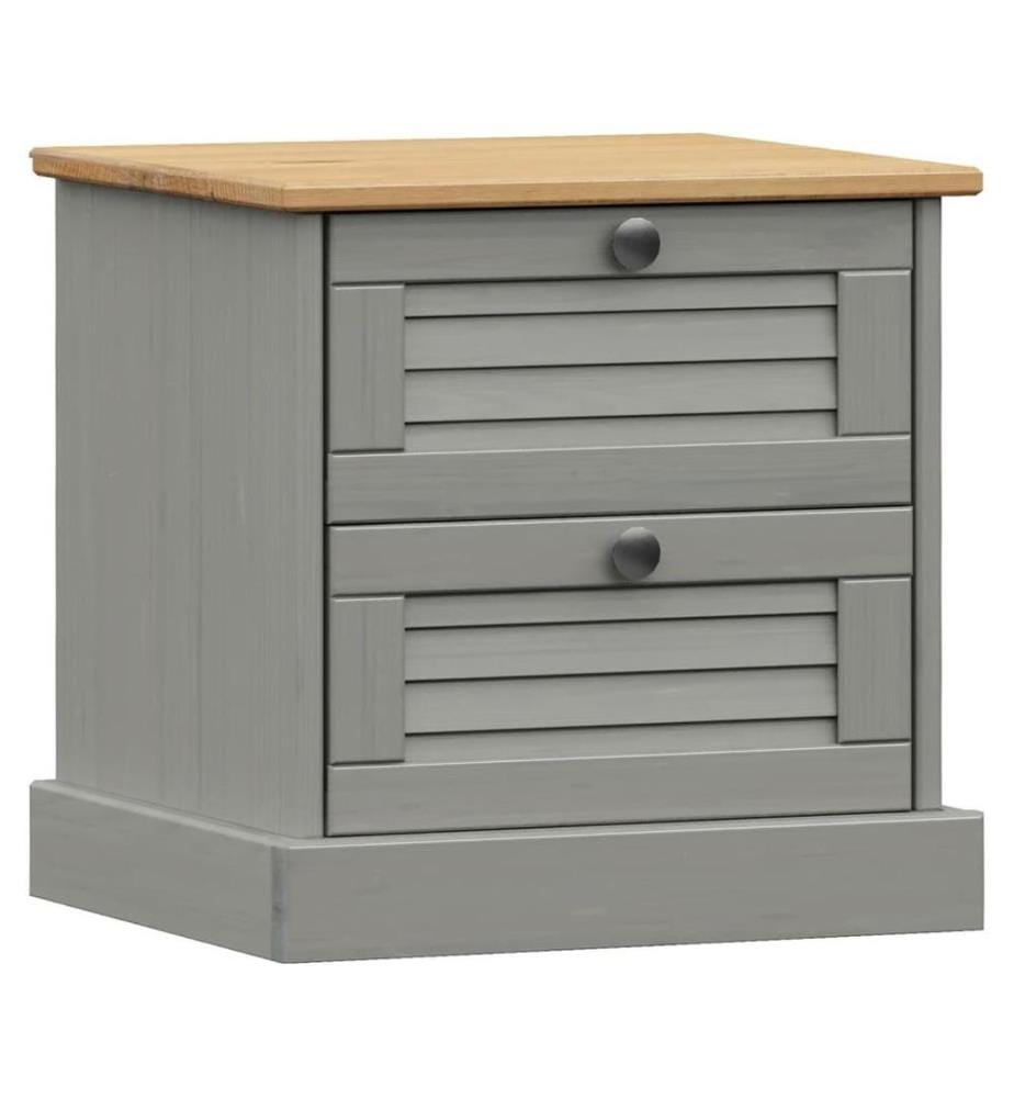 Nachttisch VIGO Grau 42x35x40 cm Massivholz Kiefer