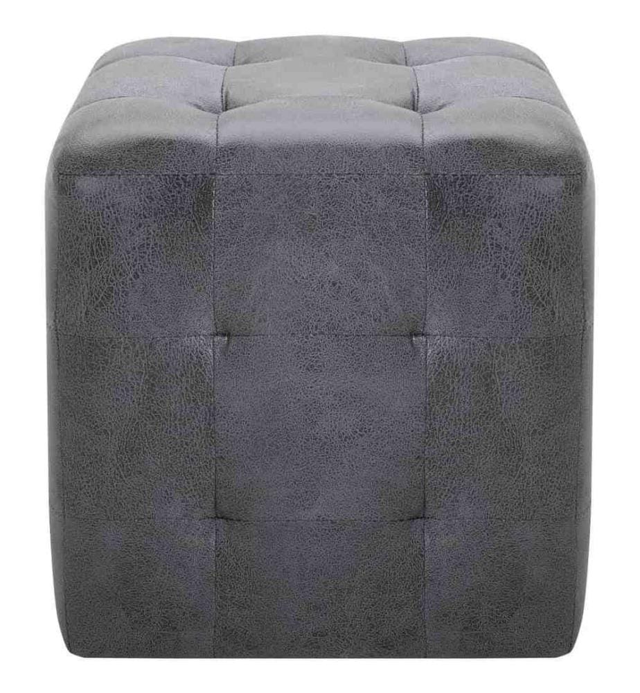 Nachttische 2 Stk. Grau 30x30x30 cm Wildleder-Optik