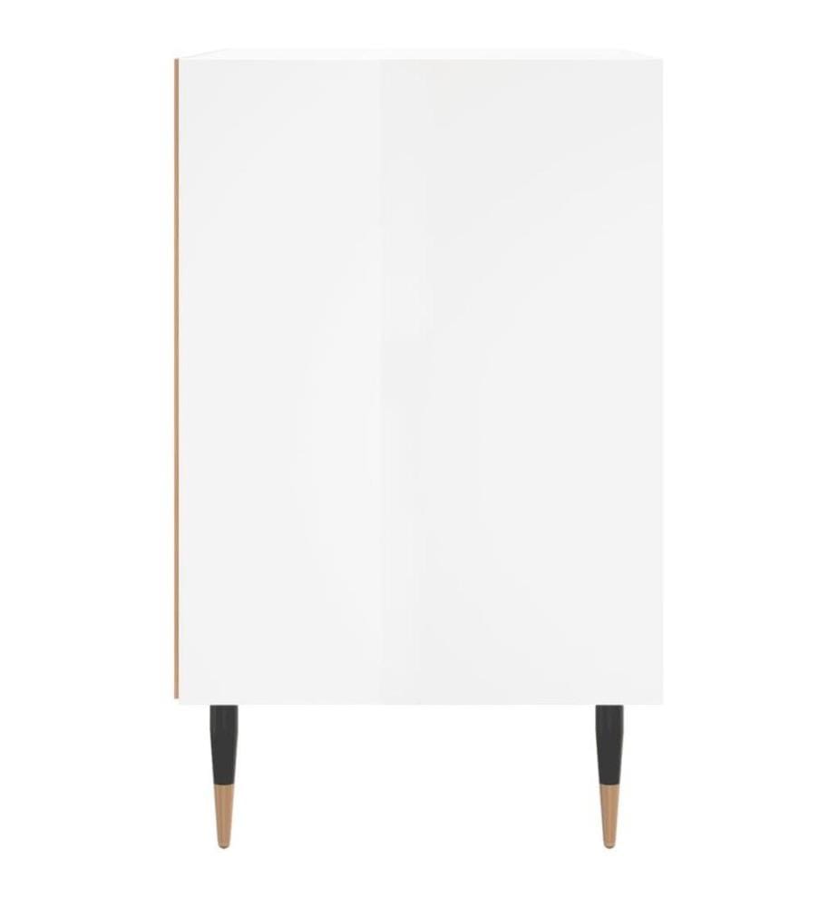 Nachttisch Hochglanz-Weiss 40x30x50 cm Holzwerkstoff
