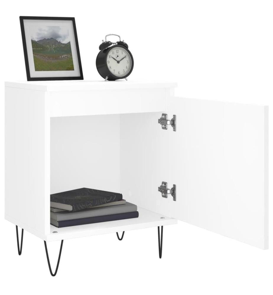 Nachttische 2 Stk. Weiss 40x30x50 cm Holzwerkstoff