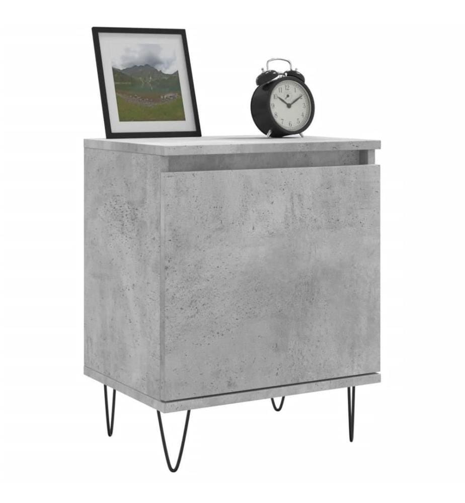 Nachttische 2 Stk. Betongrau 40x30x50 cm Holzwerkstoff