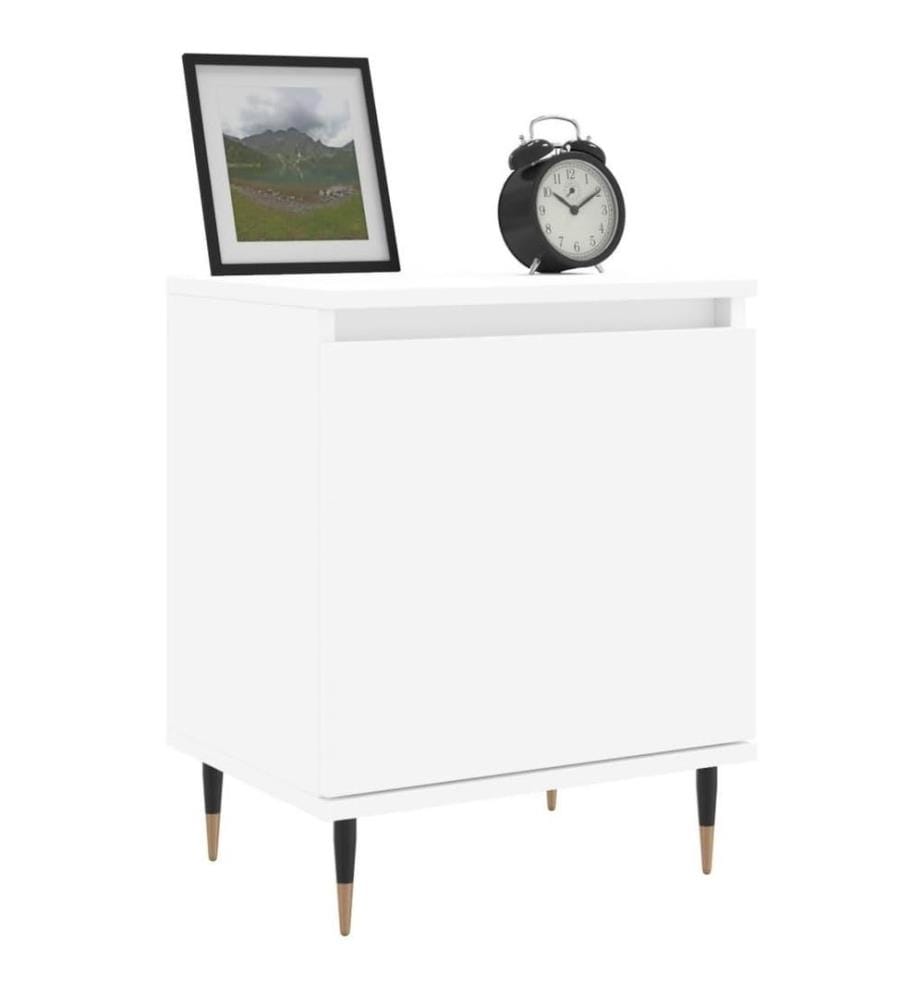 Nachttische 2 Stk. Weiss 40x30x50 cm Holzwerkstoff