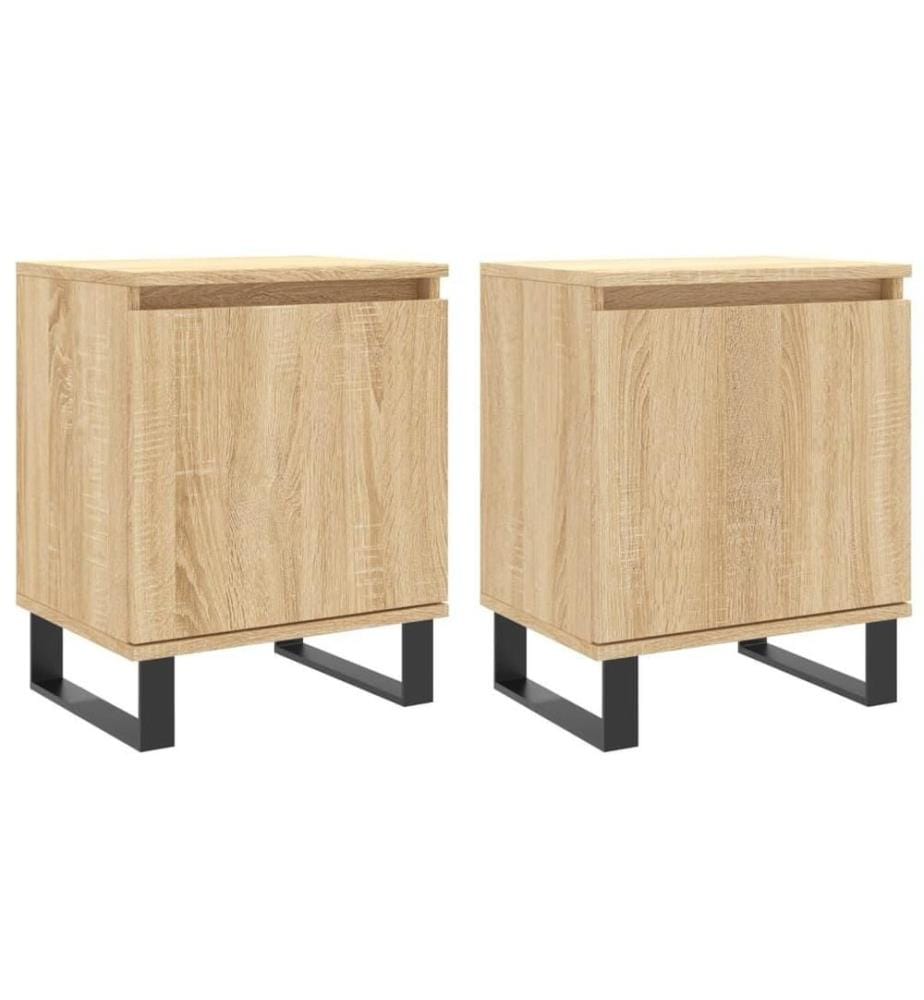 Nachttische 2 Stk. Sonoma-Eiche 40x30x50 cm Holzwerkstoff