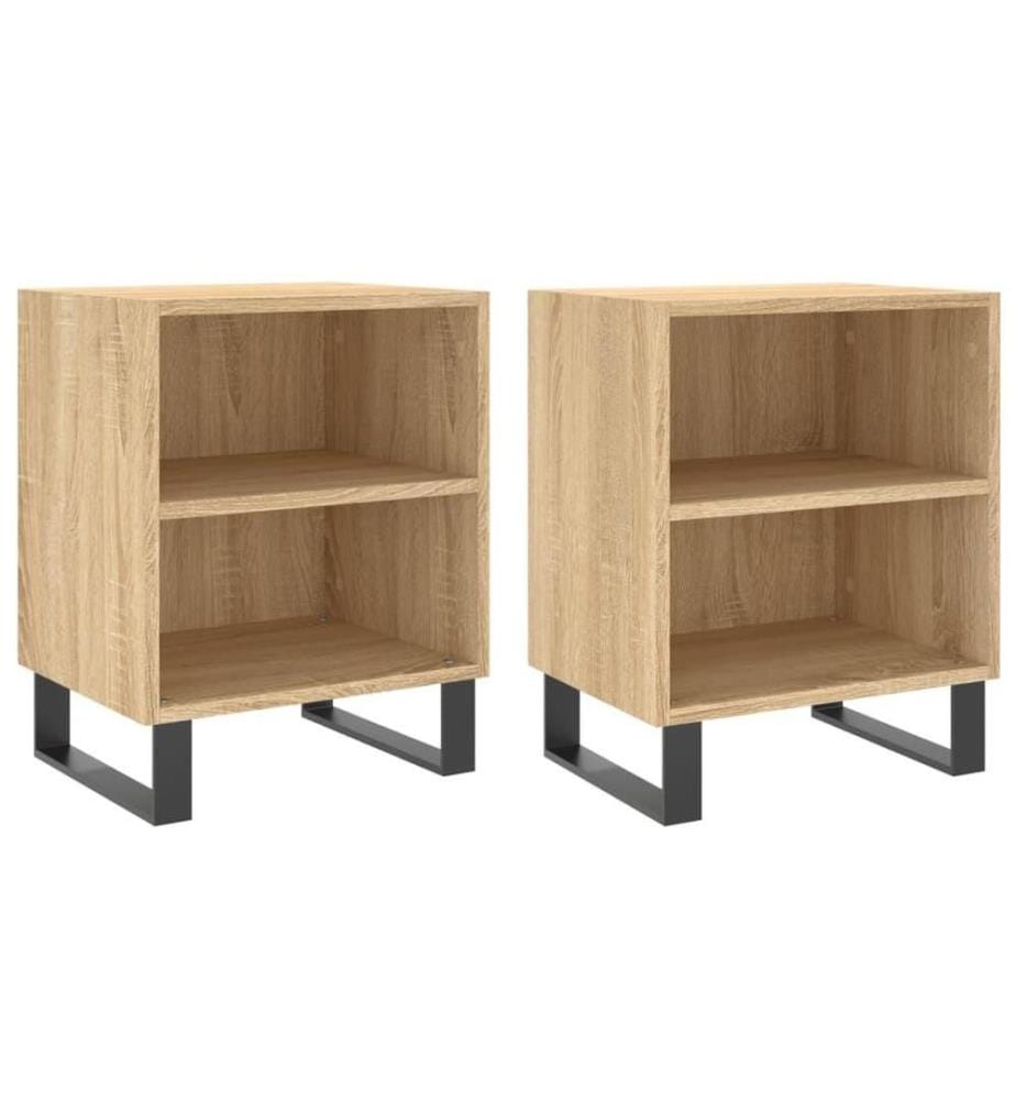 Nachttische 2 Stk. Sonoma-Eiche 40x30x50 cm Holzwerkstoff