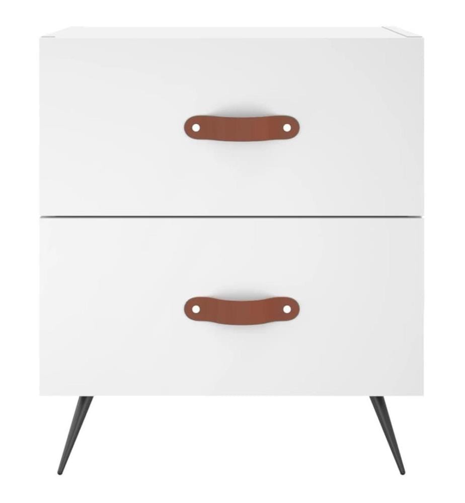 Nachttisch Weiss 40x35x47,5 cm Holzwerkstoff