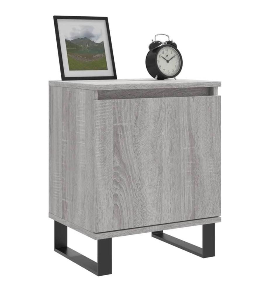 Nachttische 2 Stk. Grau Sonoma 40x30x50 cm Holzwerkstoff