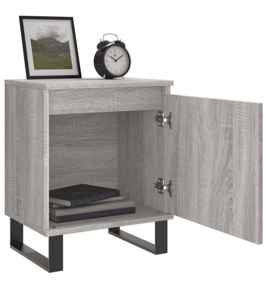 Nachttische 2 Stk. Grau Sonoma 40x30x50 cm Holzwerkstoff