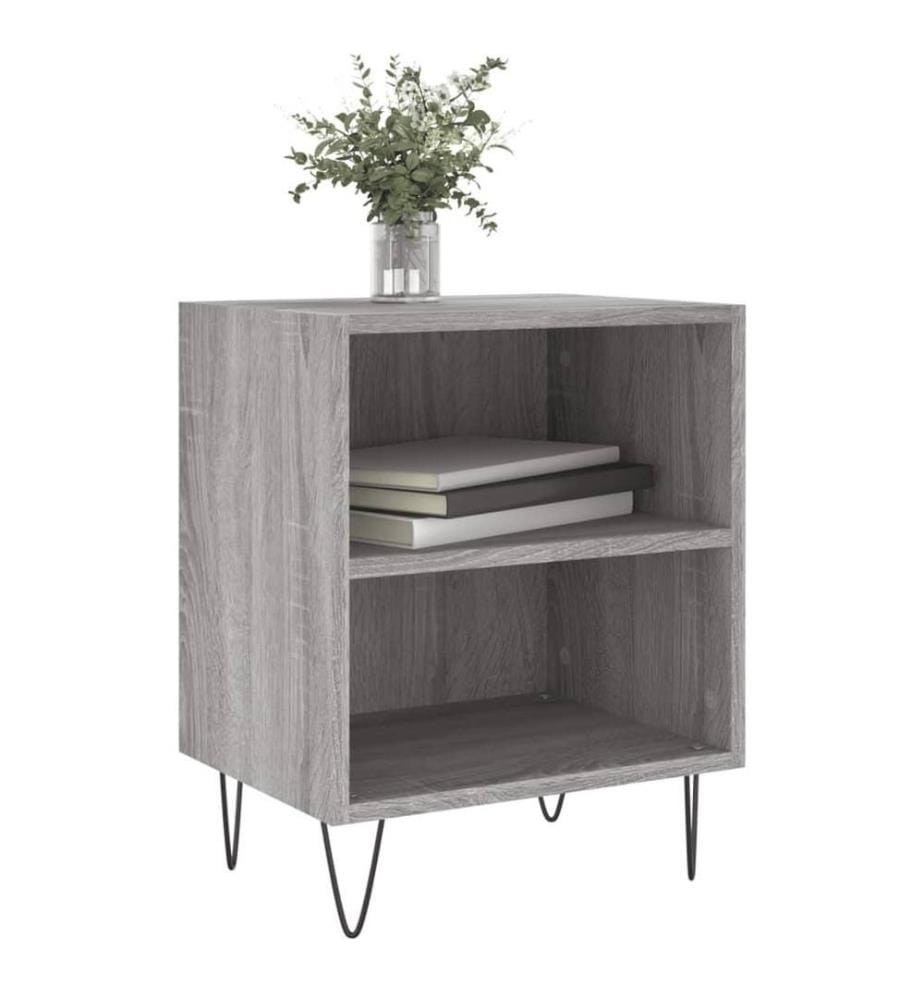 Nachttische 2 Stk. Grau Sonoma 40x30x50 cm Holzwerkstoff