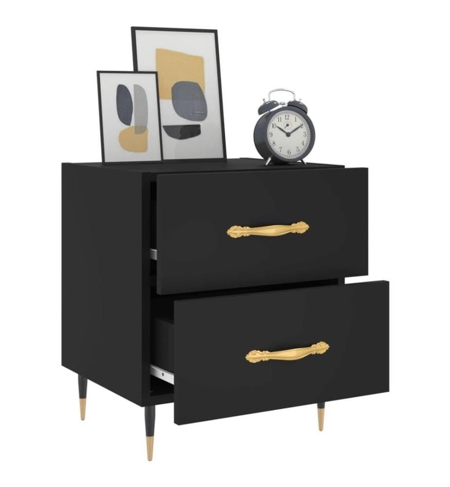Nachttisch Schwarz 40x35x47,5 cm Holzwerkstoff
