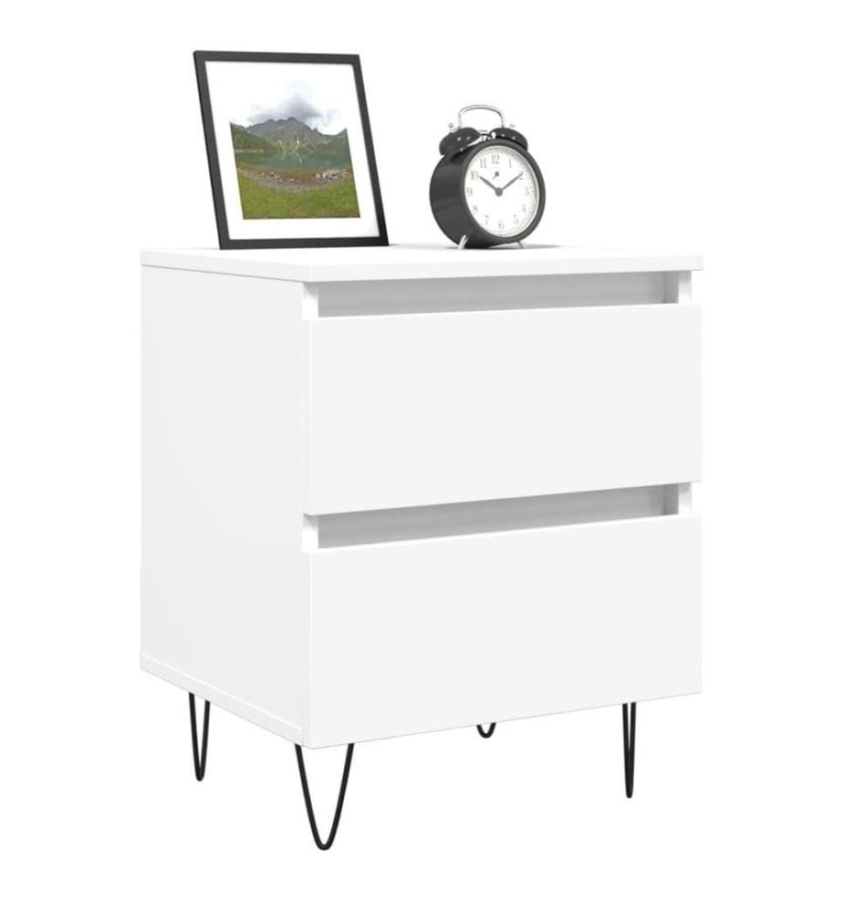 Nachttisch Weiss 40x35x50 cm Holzwerkstoff
