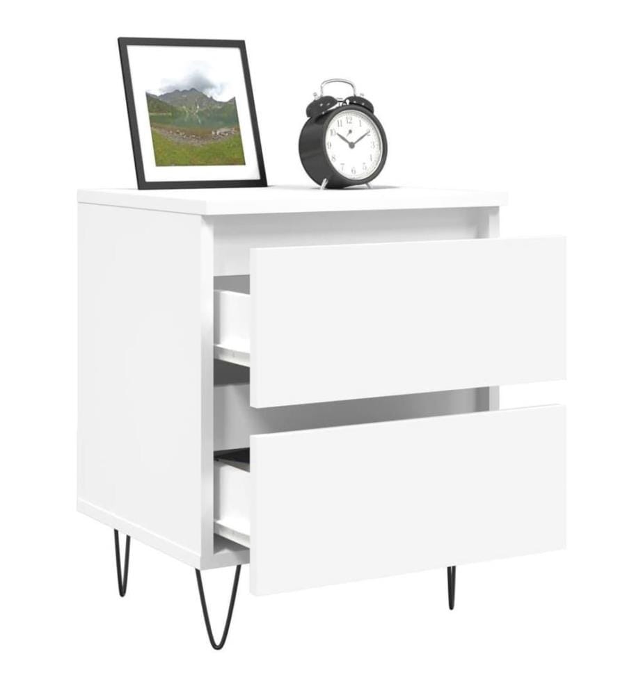 Nachttisch Weiss 40x35x50 cm Holzwerkstoff