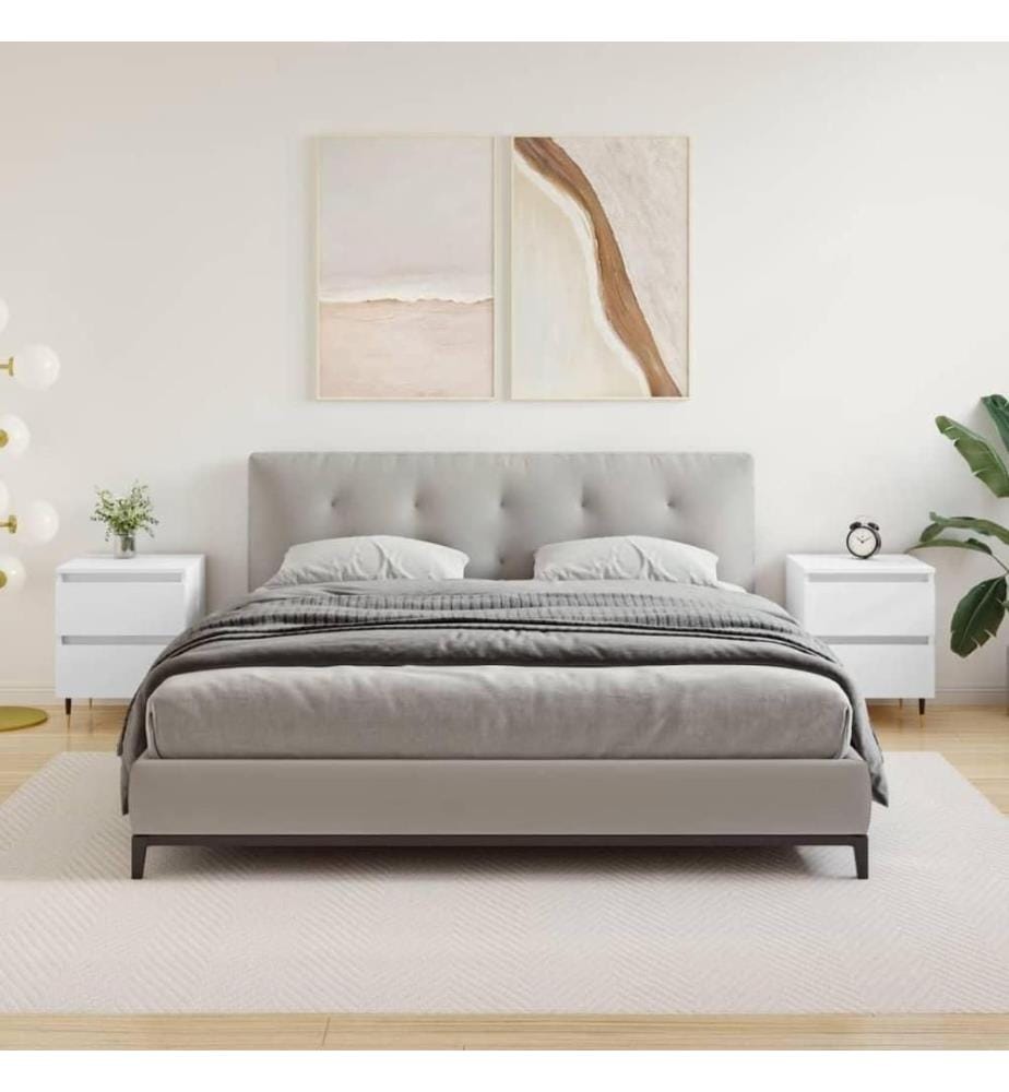 Nachttische 2 Stk. Weiss 40x35x50 cm Holzwerkstoff