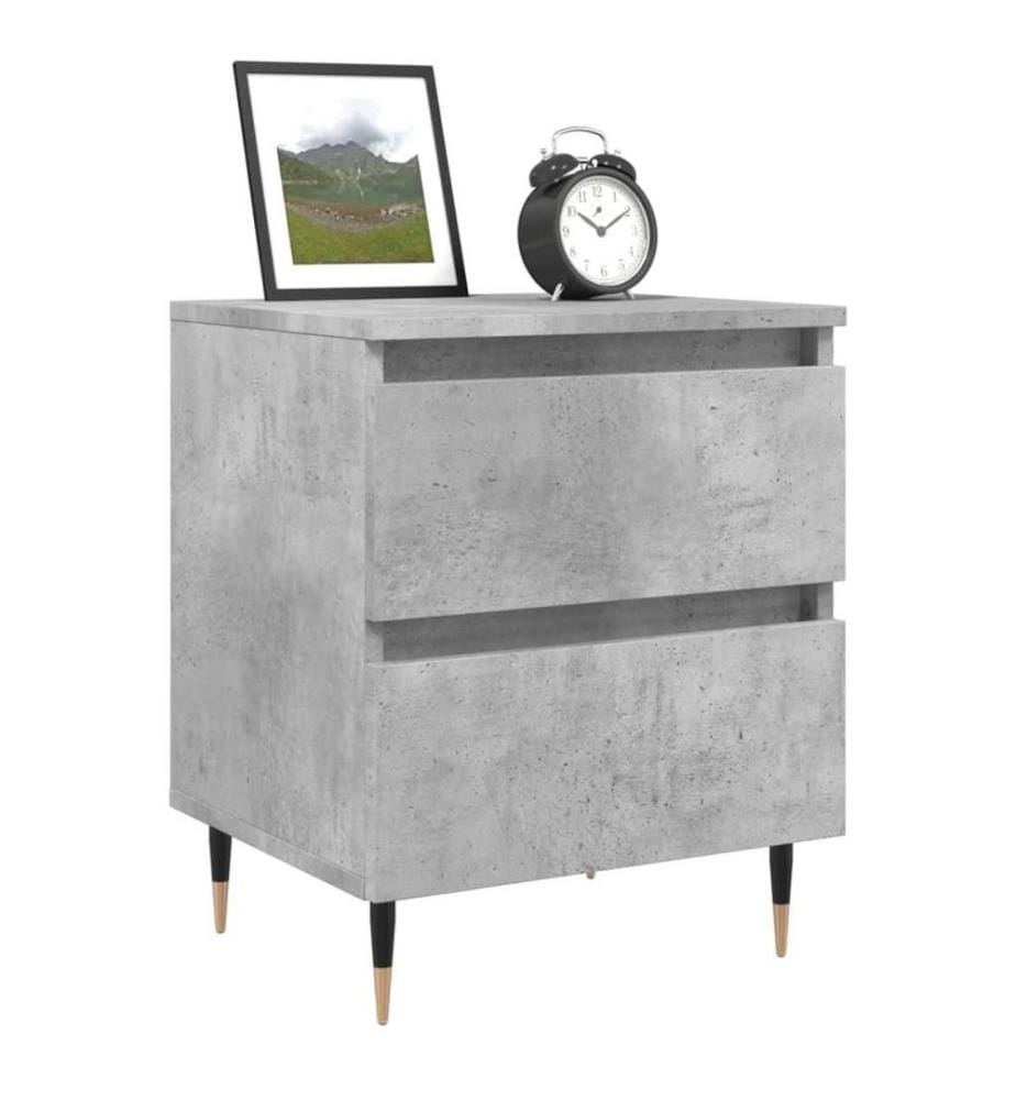 Nachttische 2 Stk. Betongrau 40x35x50 cm Holzwerkstoff