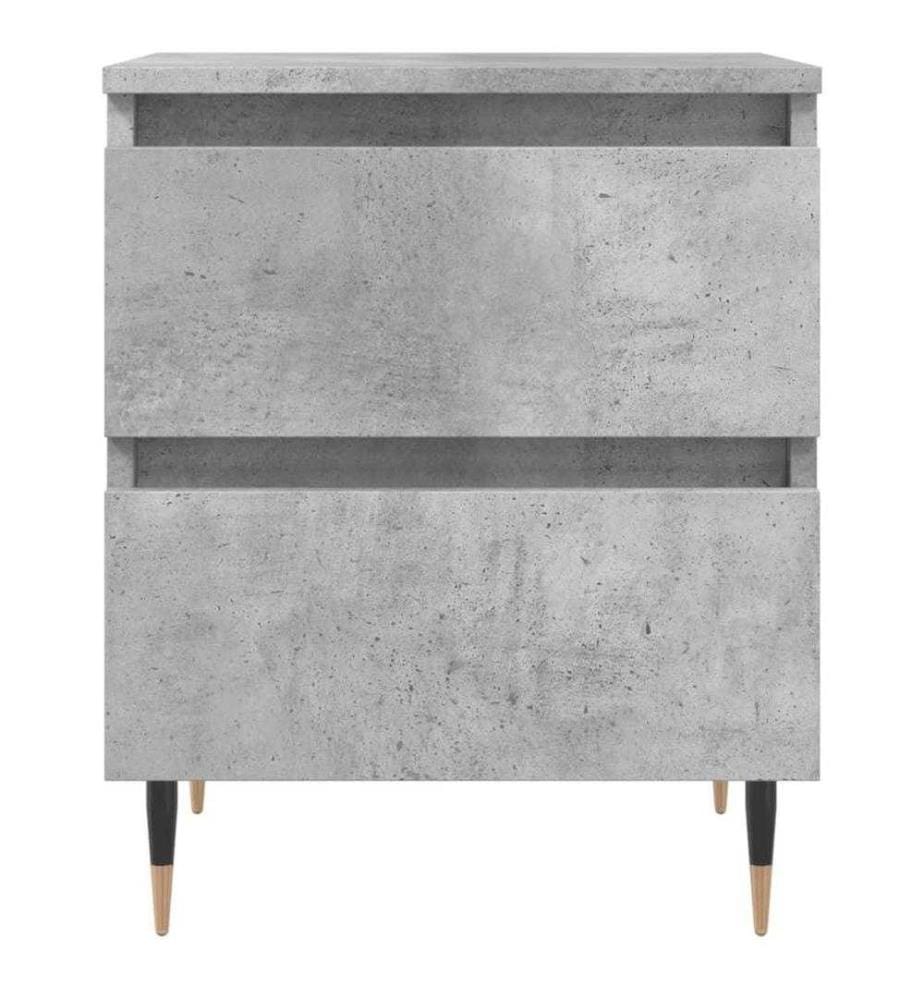 Nachttische 2 Stk. Betongrau 40x35x50 cm Holzwerkstoff