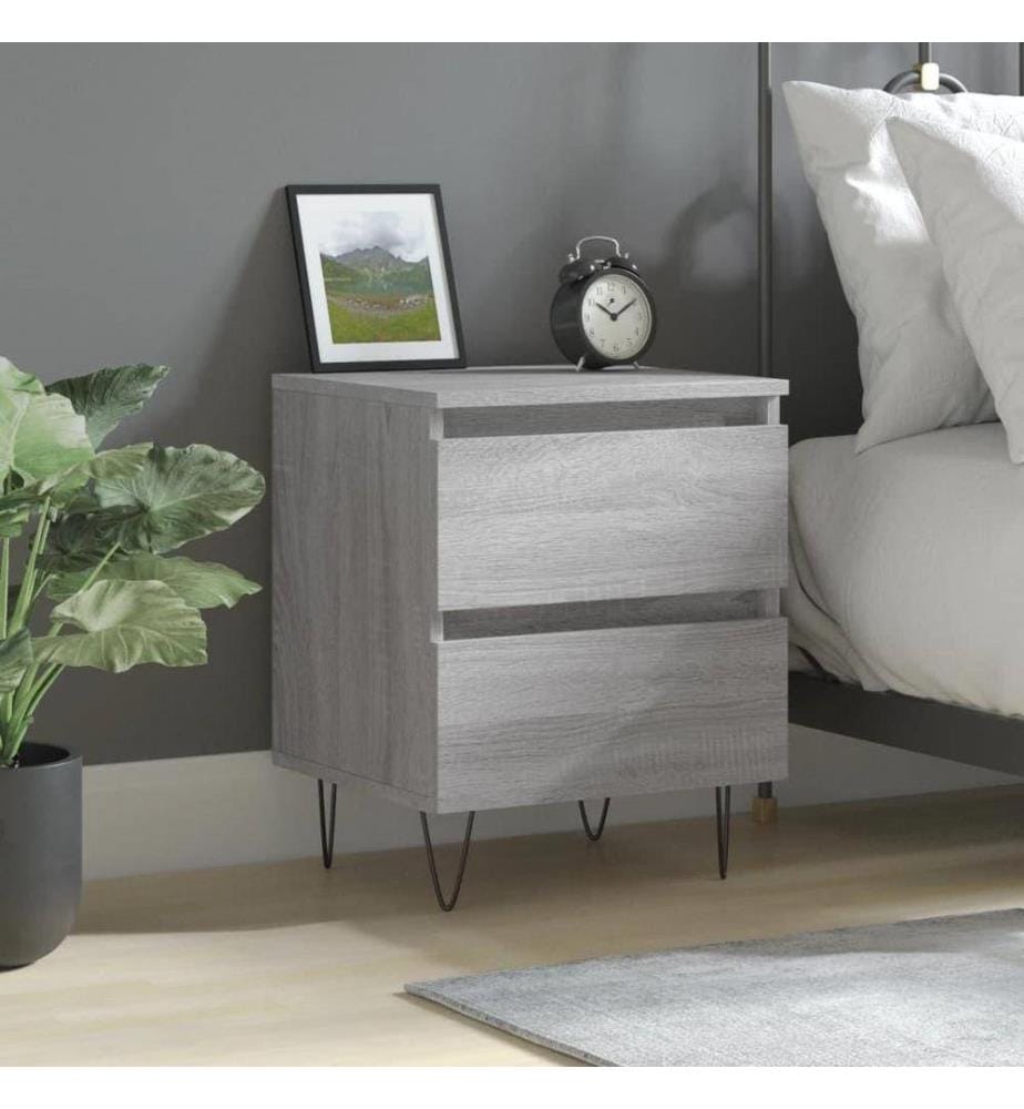 Nachttisch Grau Sonoma 40x35x50 cm Holzwerkstoff
