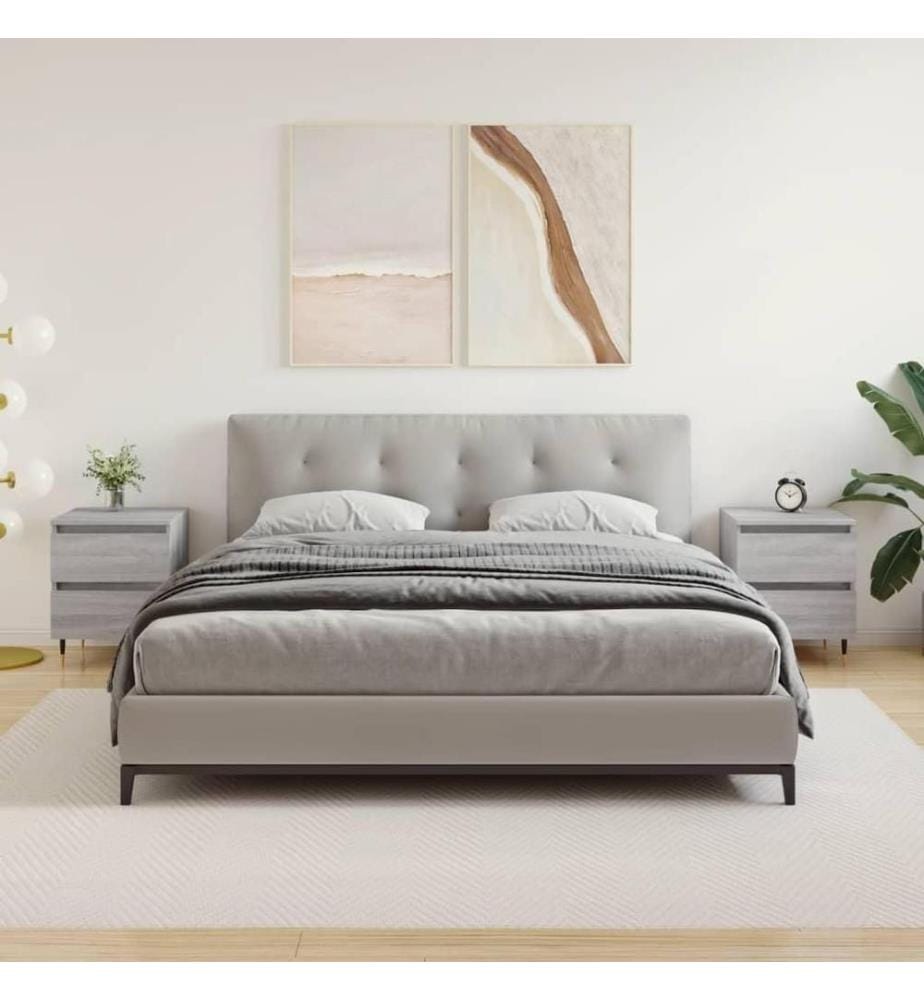 Nachttische 2 Stk. Grau Sonoma 40x35x50 cm Holzwerkstoff